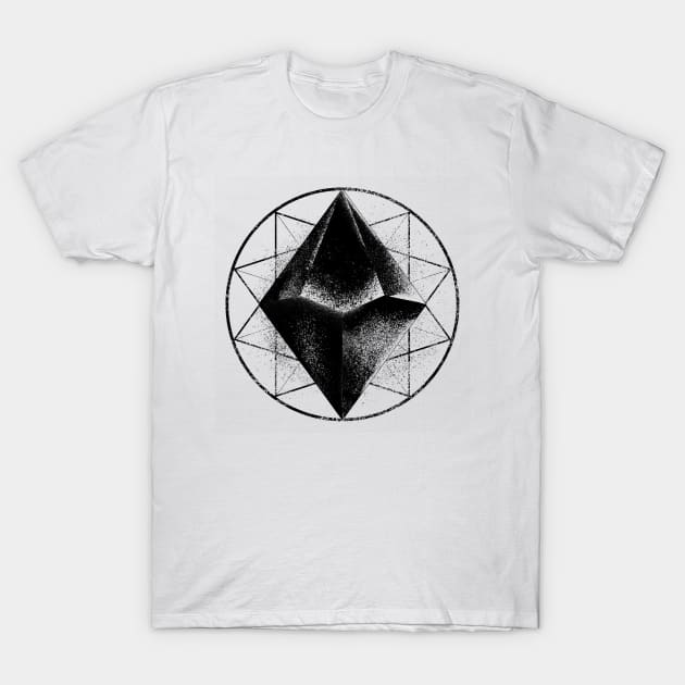 The Sacred Die (Black) T-Shirt by highcouncil@gehennagaming.com